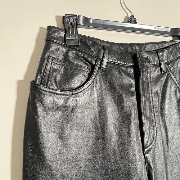 Jones New York Black 100% Leather Pants - Picture 2 of 6